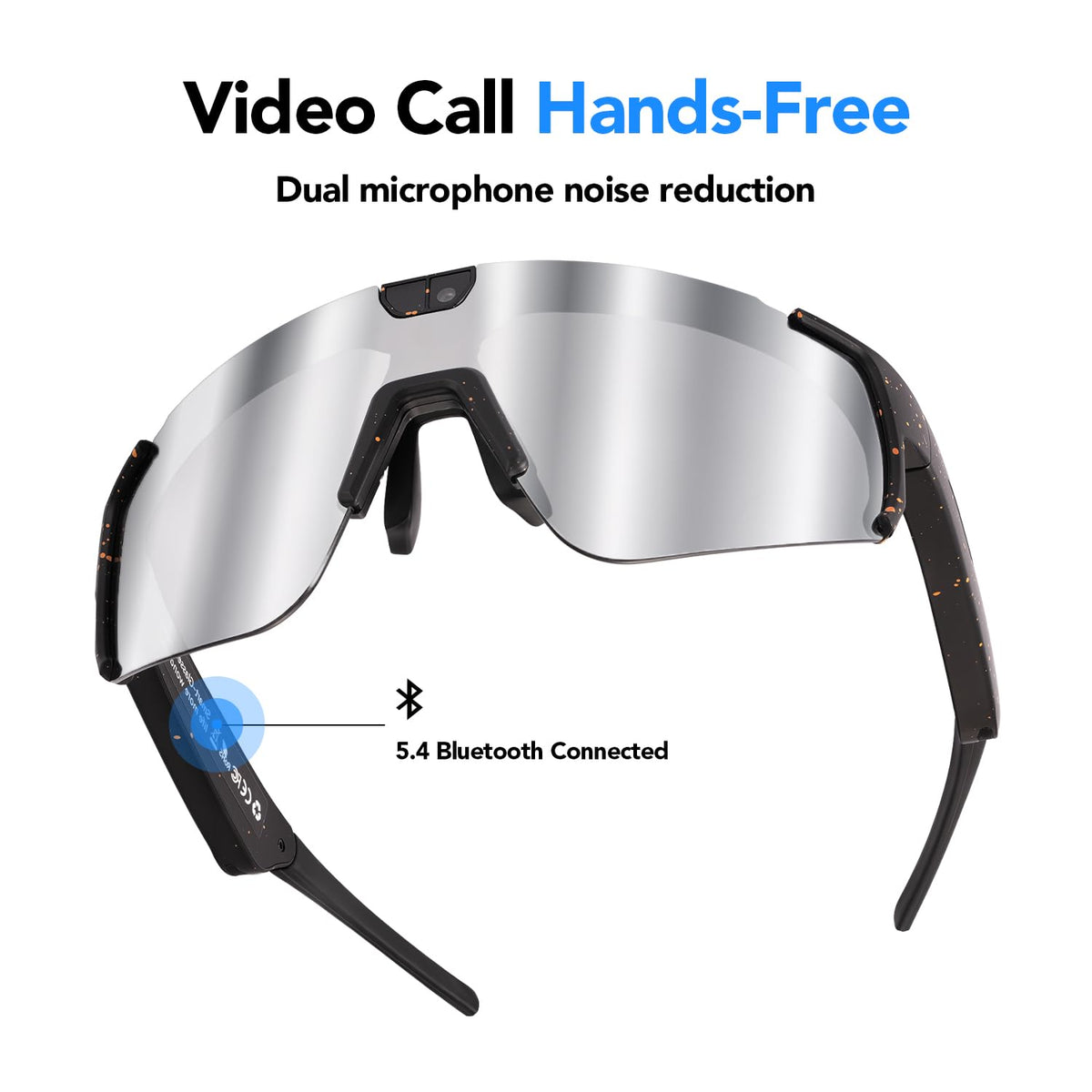 Sporty AI Bluetooth Smart Glasses with Camera for Cycling & Hiking Unisex