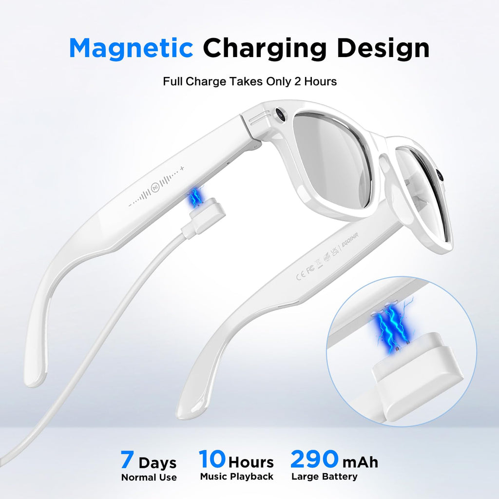 Smart Glasses with Camera, 13MP HD AI Recording Sunglasses for Men Women
