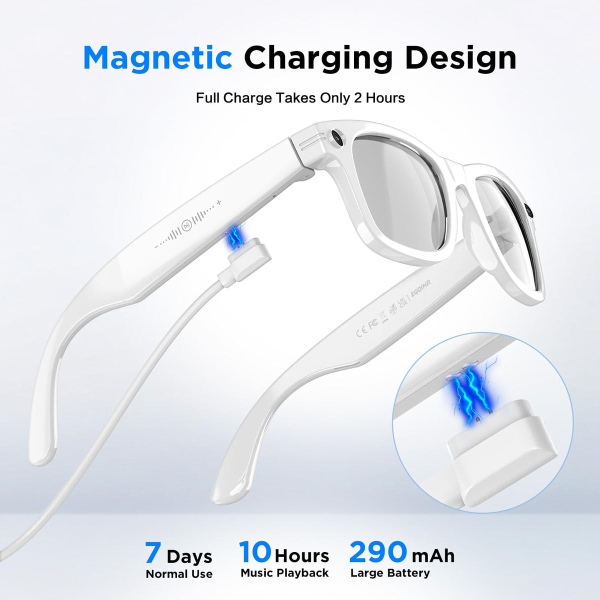Smart Glasses with Camera, 13MP HD AI Recording Sunglasses for Men Women