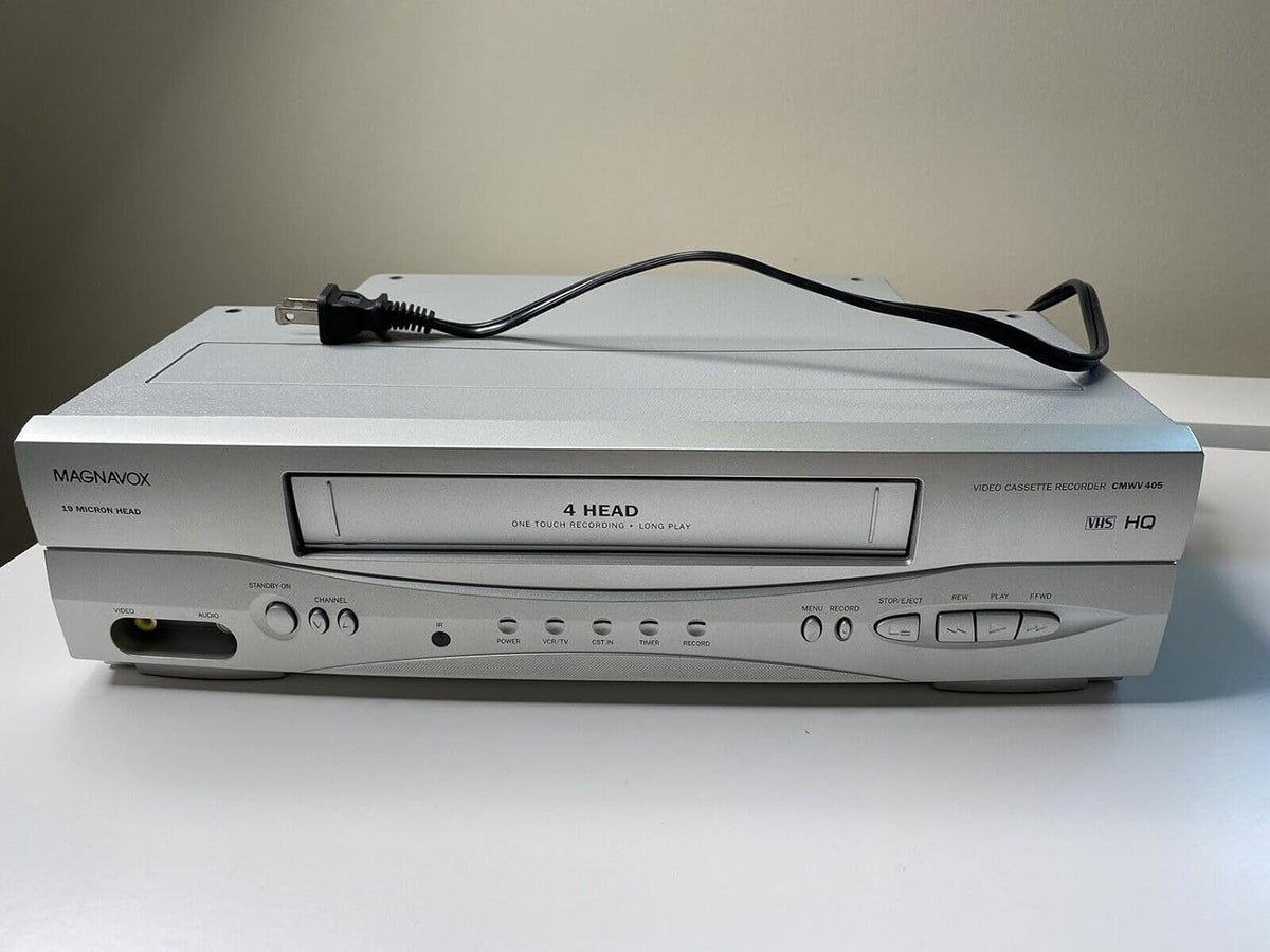 MAGNAVOX 4-Head VCR Video Cassette Recorder w/Remote, USB Adapter, HDMI Converter (Renewed)
