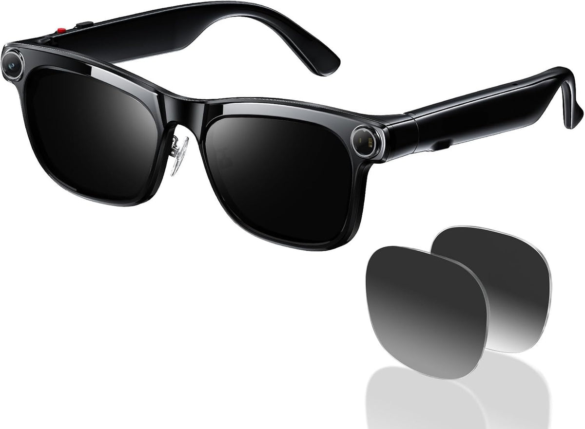 KAIGERR AI Smart Glasses with 13MP Camera, Stabilized POV Recording