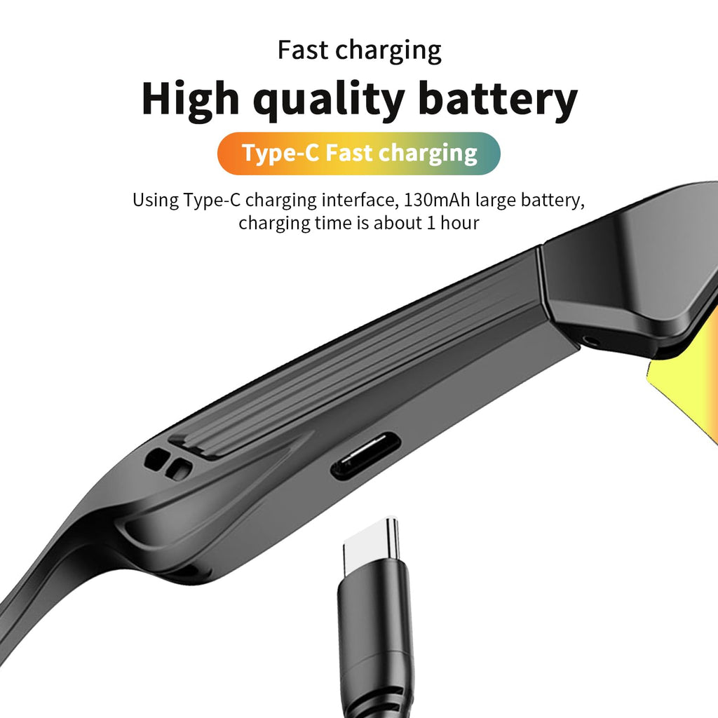 AI Camera Smart Glasses, 4K Video Sunglasses with 3600mAh Charging Case