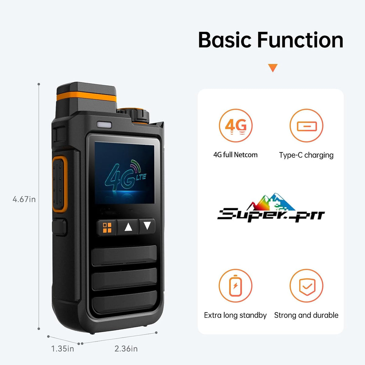 Lifetime Free KPBAB 2-Pack 4G LTE PoC Walkie Talkies, SIM, Rapid PTT