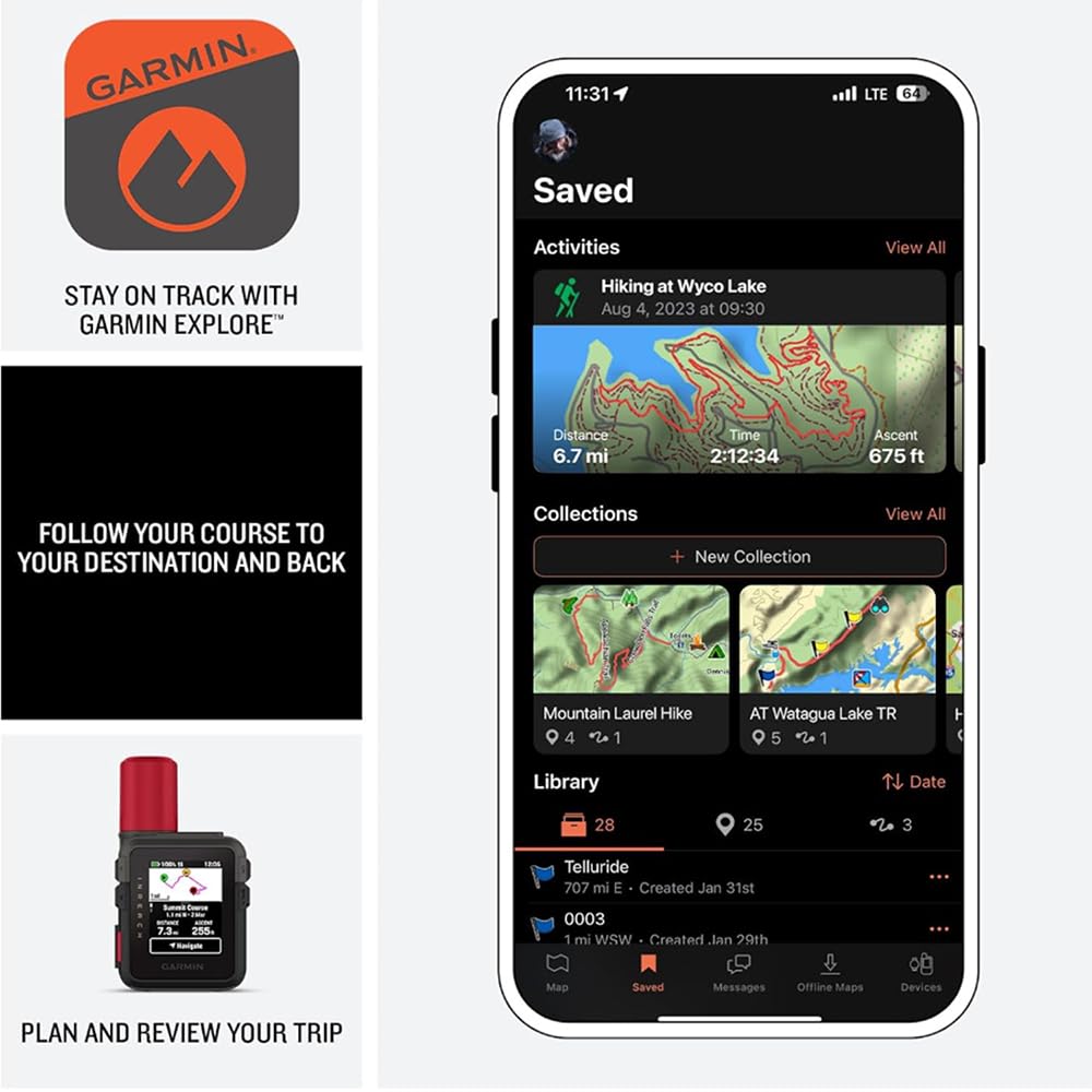Garmin inReach Mini 3 Plus, Rugged Global Satellite Communicator with Touchscreen Texting, Photo & Voice Messaging, Emergency SOS Messages - Bundle w/Deco Essentials 26-Month CPS Plan