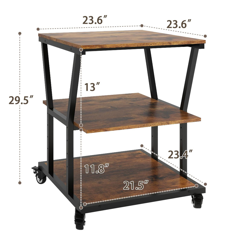 Natwind 2 Tier Printer Stand, 24''x24'',for Large Heavy Printers, Retro
