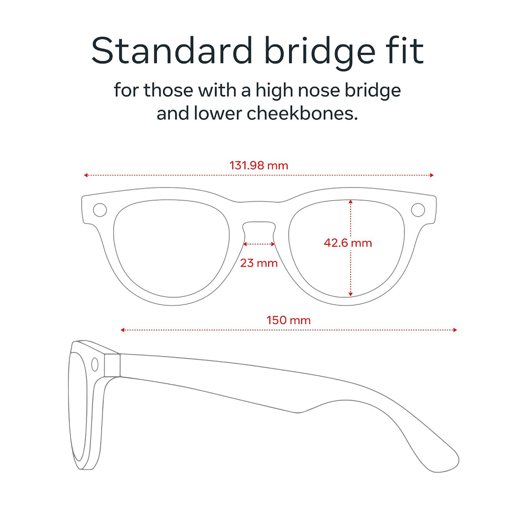 Meta Ray-Ban (Gen 2) Headliner Smart AI Glasses, Shiny Black, Green Lenses