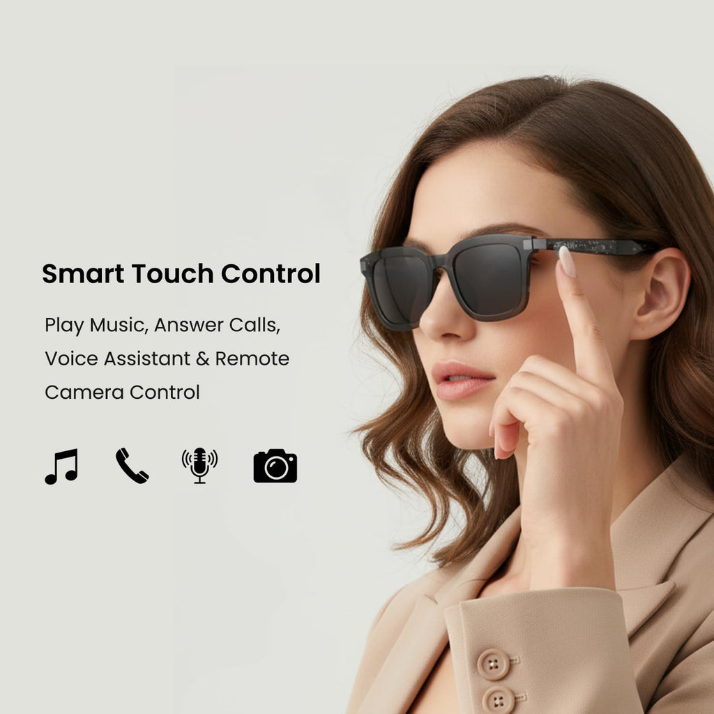 G5 AI Smart Glasses with Camera, 13MP Recording Glasses for Big Heads - XXL