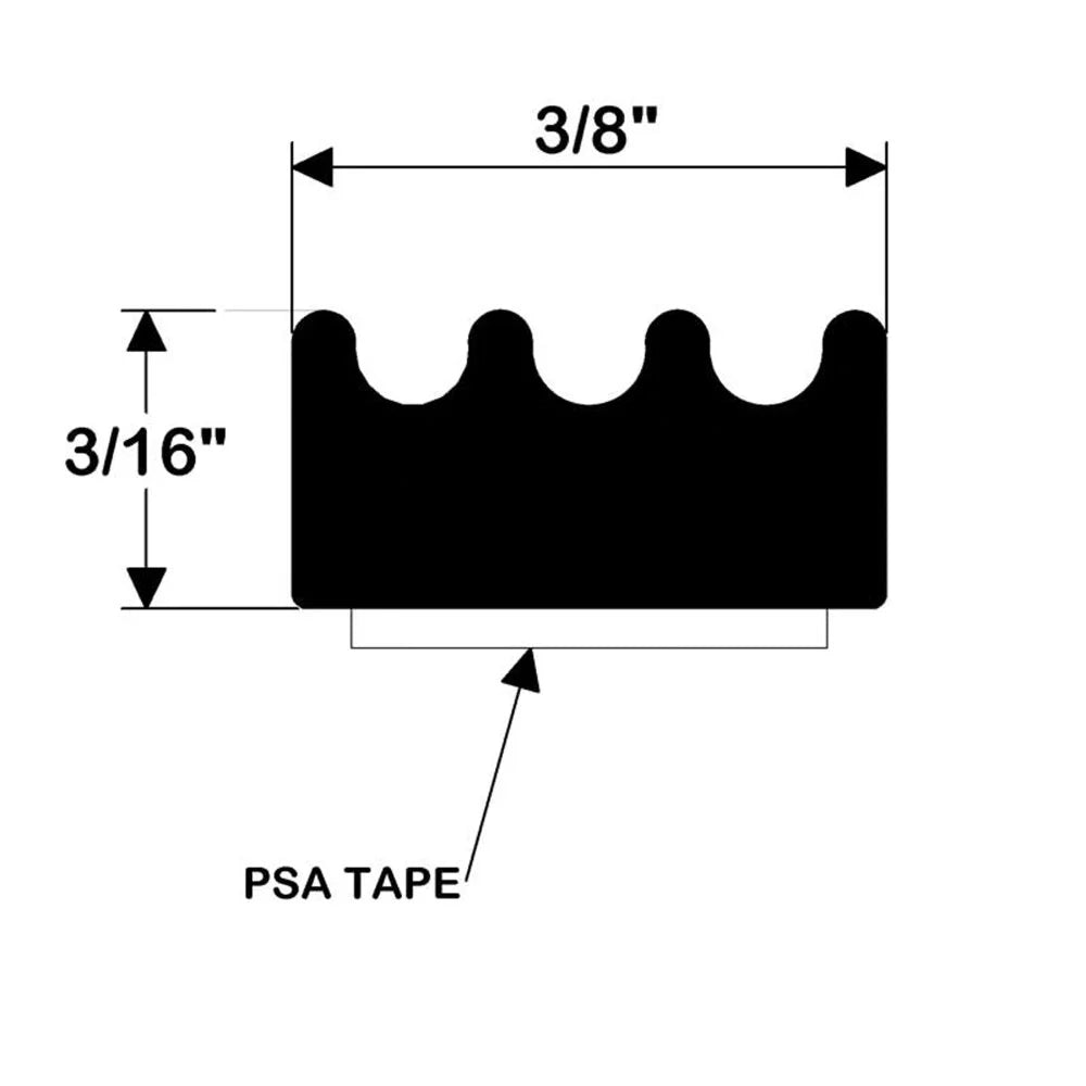 TACO Marine V30-0113B10-1 Seal Tape - 3/16" x 3/8" x 10', Black
