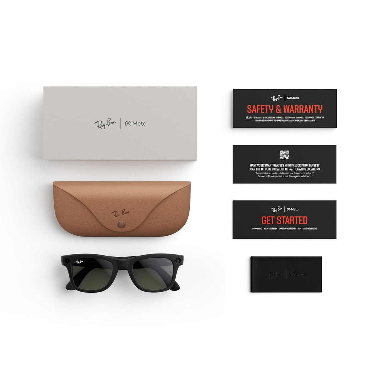 Ray-Ban Meta (Gen 1), Wayfarer, Large Matte Black | Smart AI Glasses for Men, Women â 12 MP Camera, Open-Ear Speakers, Video Recording, Bluetooth â TransitionsÂ® Clear Lenses â Wearable Technology