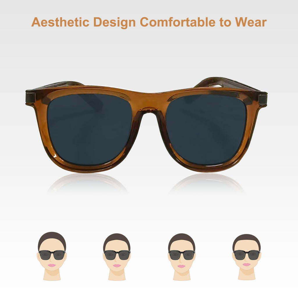 AI Camera Smart Glasses, 4K Video Sunglasses with 3600mAh Charging Case