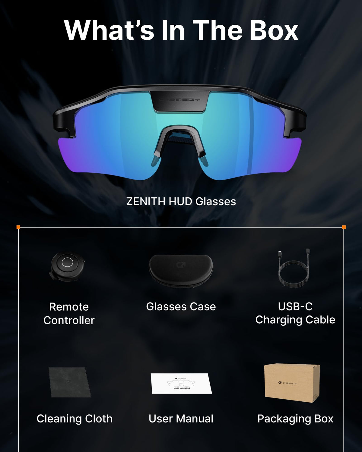 HUD Display Sports Glasses, for Cycling and Hiking, Real-Time Display, Smart Navigation, Proactive AI Alerts