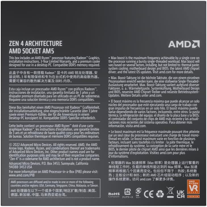 AMD Ryzen 9 7900 12-Core, 24-Thread Unlocked Desktop Processor
