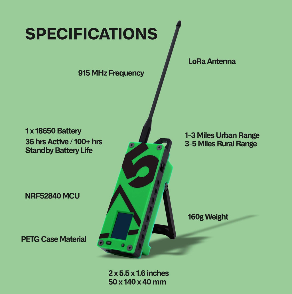 Trekker Delta Off-Grid LoRa GPS Radio, ATAK Meshtastic Communicator