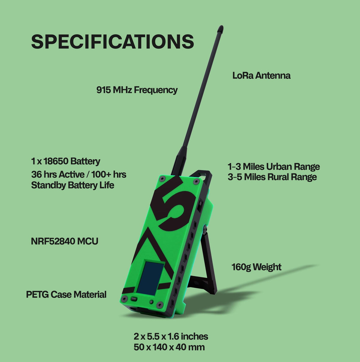 Trekker Delta Off-Grid LoRa GPS Radio, ATAK Meshtastic Communicator