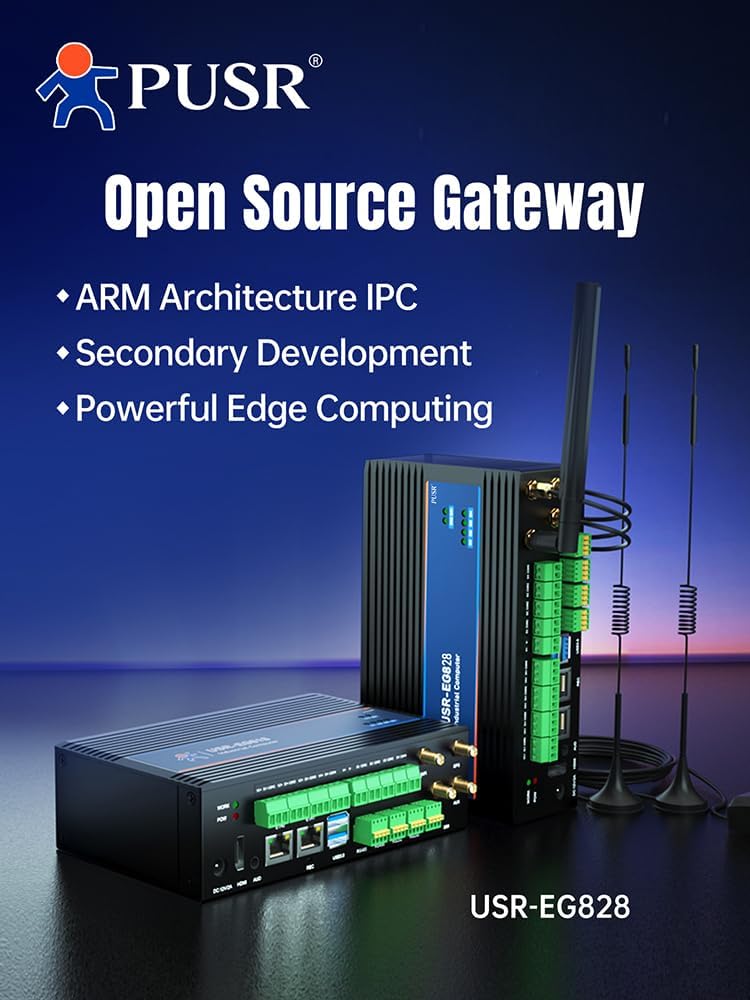 ARM Embedded Industrial Computer with Ethernet WiFi Powerful Processor Linux Open Source and an ARM Architecture Rich Interface Edge Computing Gateway USR-EG828-CEW