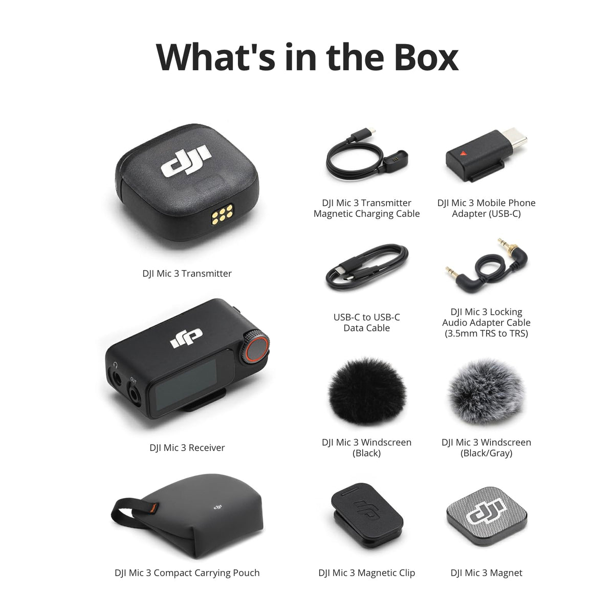 DJI Mic 3 (2 TX + 1 RX + Charging Case), Wireless Microphone