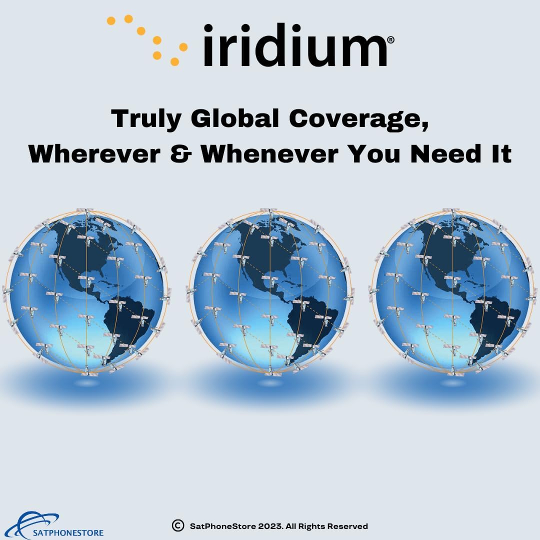 Iridium 9555 Satellite Phone Standard Package with Protective Case and SIM Card Ready for Easy Online Activation