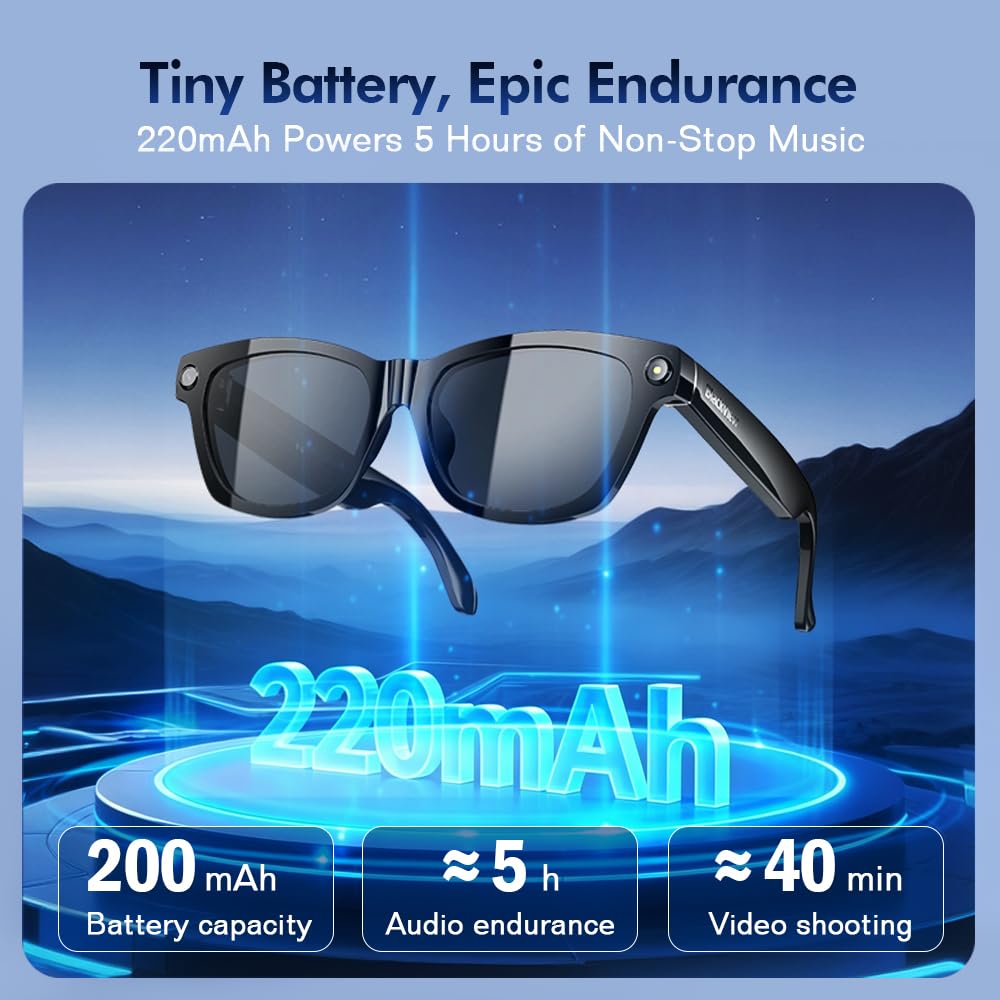 Blackview BV100 AI Smart Glasses - 8MP Camera, Lightweight 45.7g-