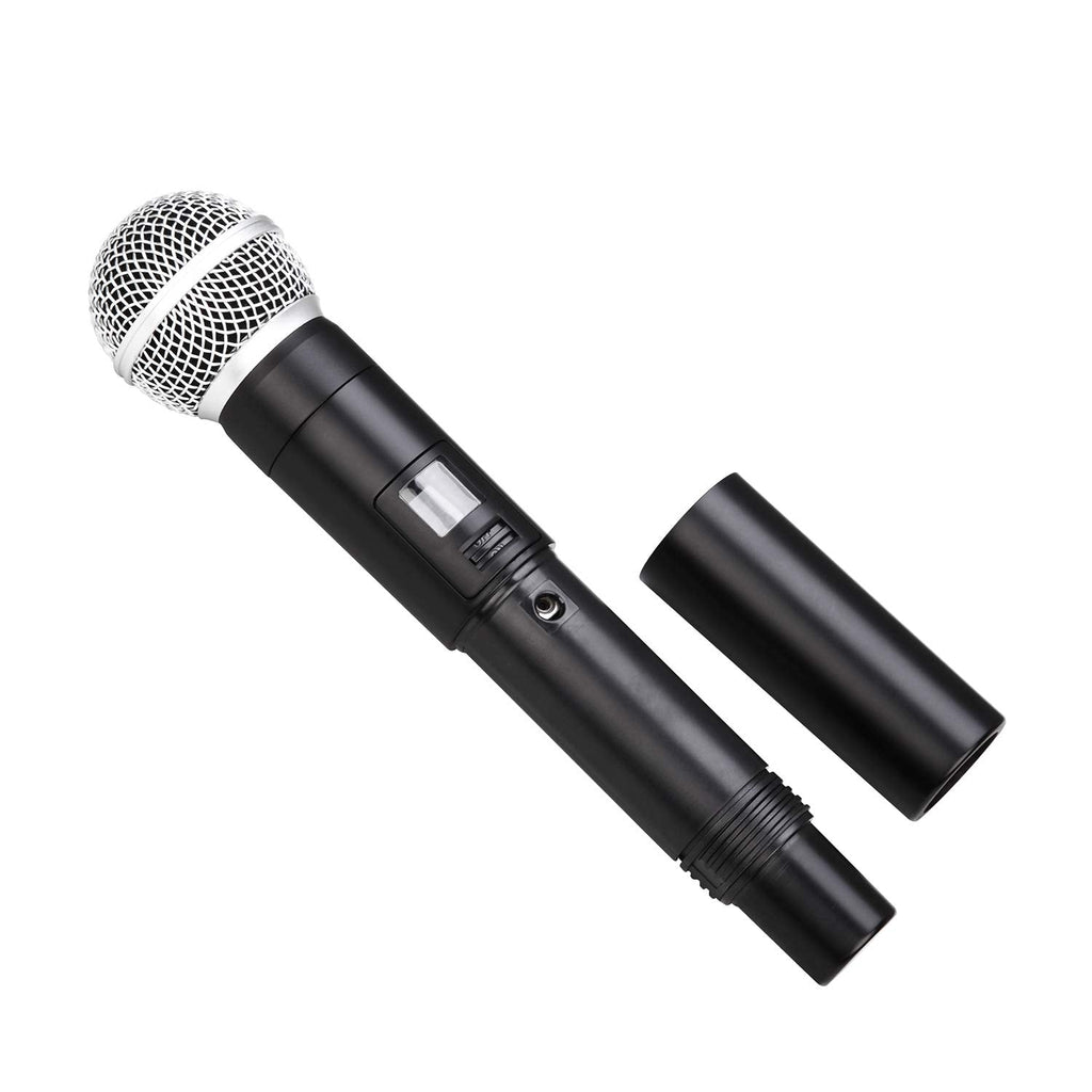 MicrocKing 4 Channel UHF Wireless Microphone System, 4 Handheld Wireless Microphones with Receiver, 400ft Long Range, Professional Dynamic Mic Set for Church, Conference, Wedding, Karaoke and Speech