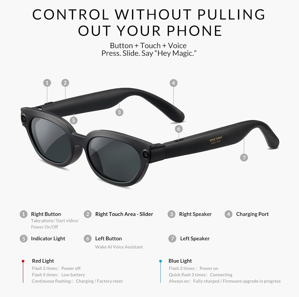 Magic AI Glasses Designed by Jackson Wang, Smart Glasses with 9MP Camera