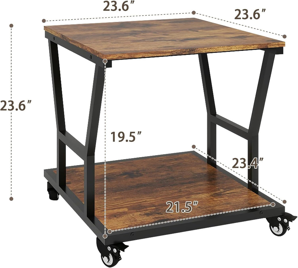 Natwind 2 Tier Printer Stand, 24''x24'',for Large Heavy Printers, Retro