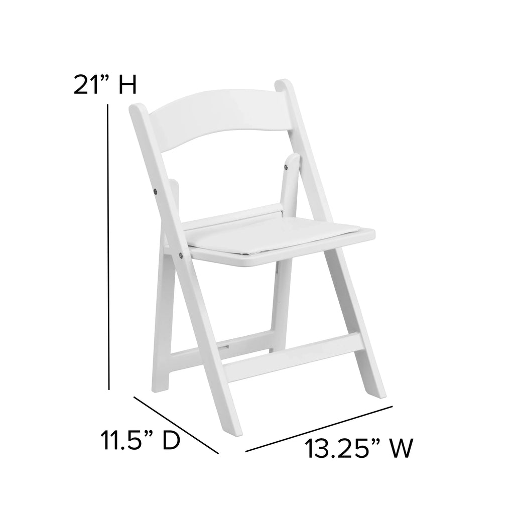 Flash Furniture HERCULES 11 Pack Kids White Resin Folding Chair with White Vinyl Padded Seat