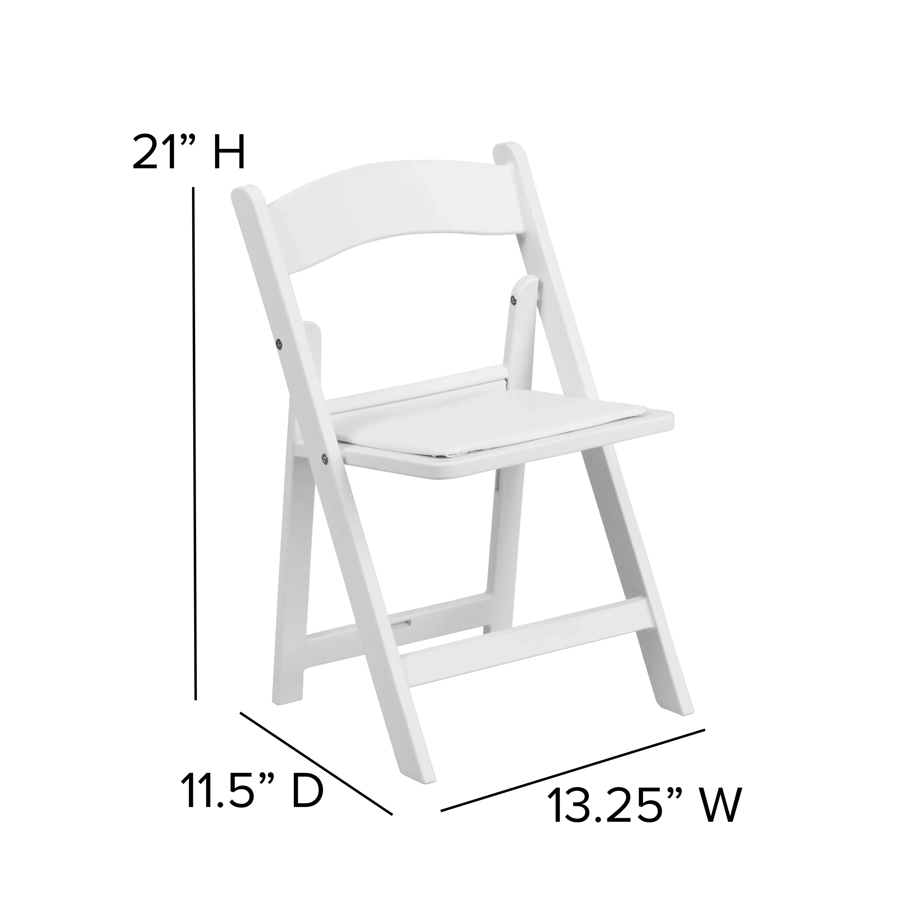 Flash Furniture HERCULES 11 Pack Kids White Resin Folding Chair with White Vinyl Padded Seat