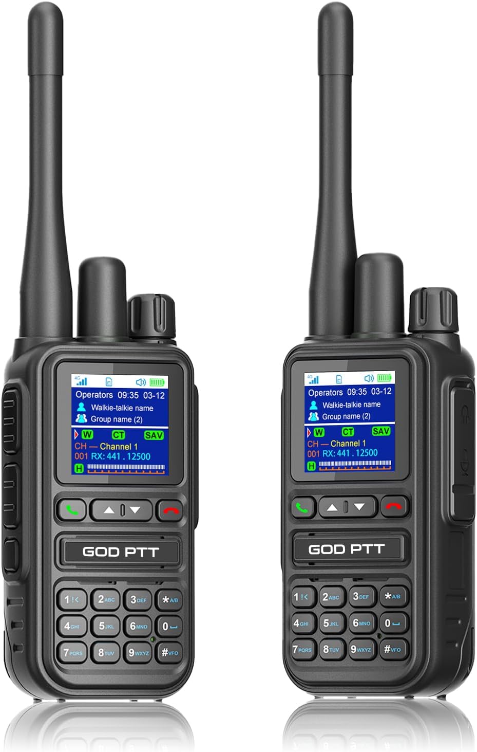 PoC+FRS Dual Mode 4G LTE Long Range Walkie Talkies, Blackï¼2-Pack