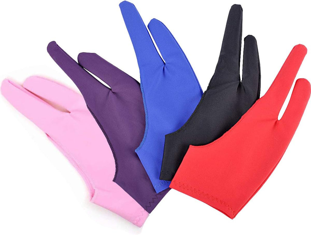 5 Pack Artist Glove for Drawing Tablet, Two-Finger Digital Drawing Gloves