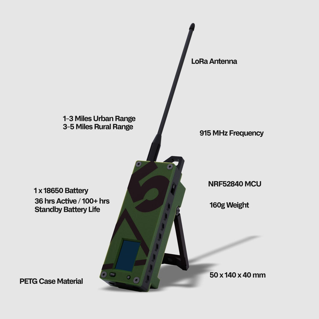 Trekker Delta Off-Grid LoRa GPS Radio, ATAK Meshtastic Communicator