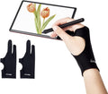 Digital Drawing Glove 2 Pack,Artist Glove for Drawing Tablet,ipad,Sketching,Art Glove with Two Finger for Right Hand and Left Hand ï¼Smudge Guard,Large,3.35 x8.98inch