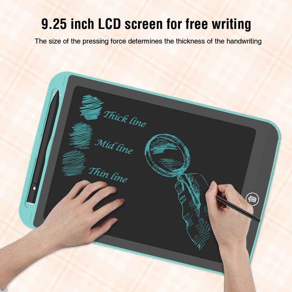 [2 Pack] TIQUS 9.25 Inch LCD Writing Tablet Pad Ewriter Electronic Board and MeMO Notes for and Adults at Home School and Office Thick Stylus Light Blue