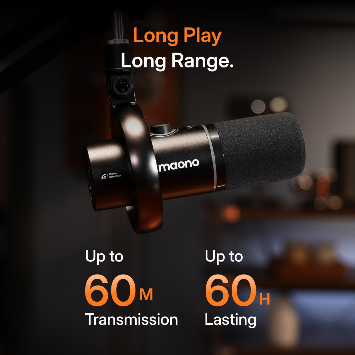 MAONO PD200W Hybrid Wireless Podcast Microphone for PC, Dynamic XLR USB Mic