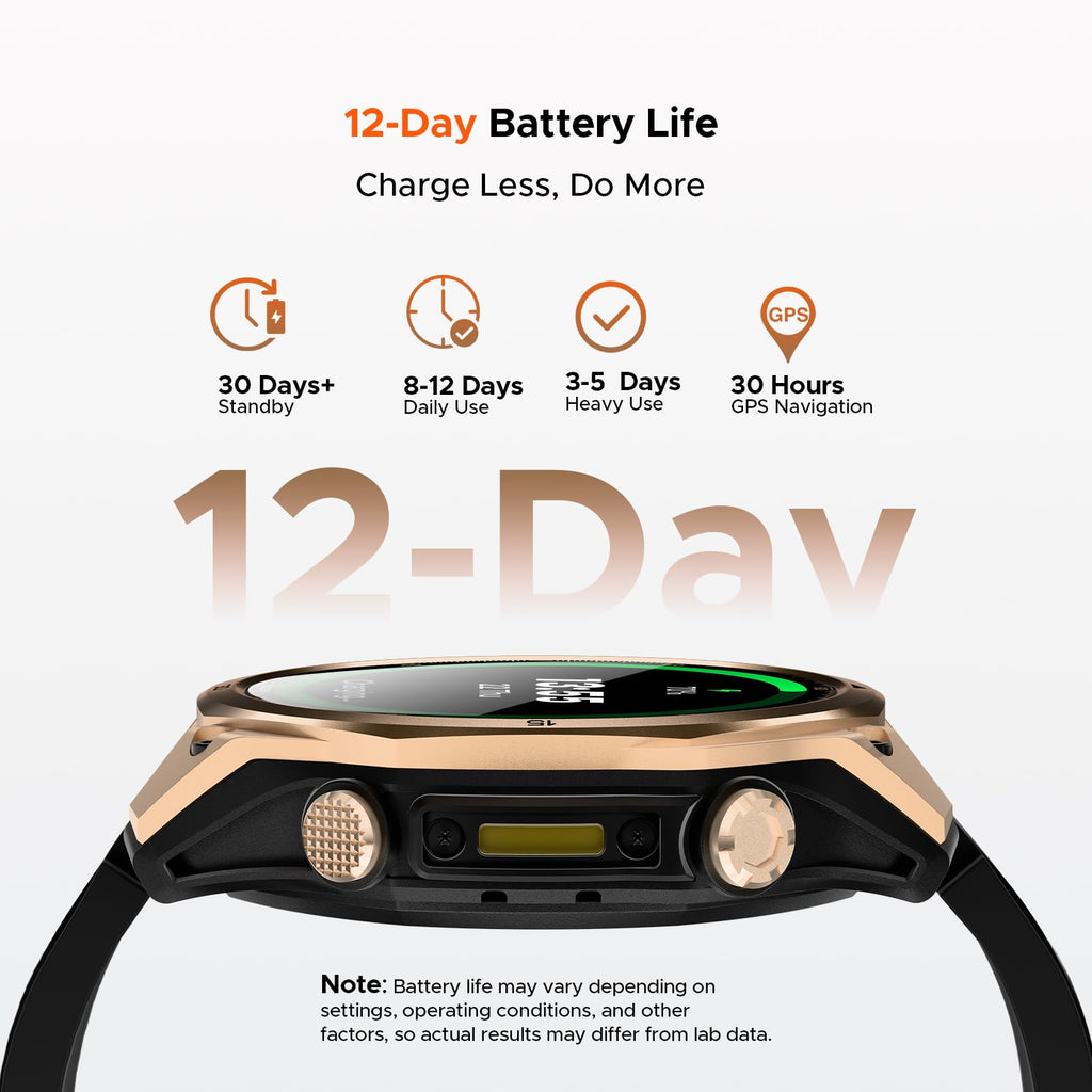 Anywise W1 GPS Smart Watches for Men, 6 Satellite Positioning, 50M Waterproof Fitness Tracker, 1.43'' AI Mens Smart Watch for Android Phone/iphone compatible,Answer/Make Call/12 Days Battery