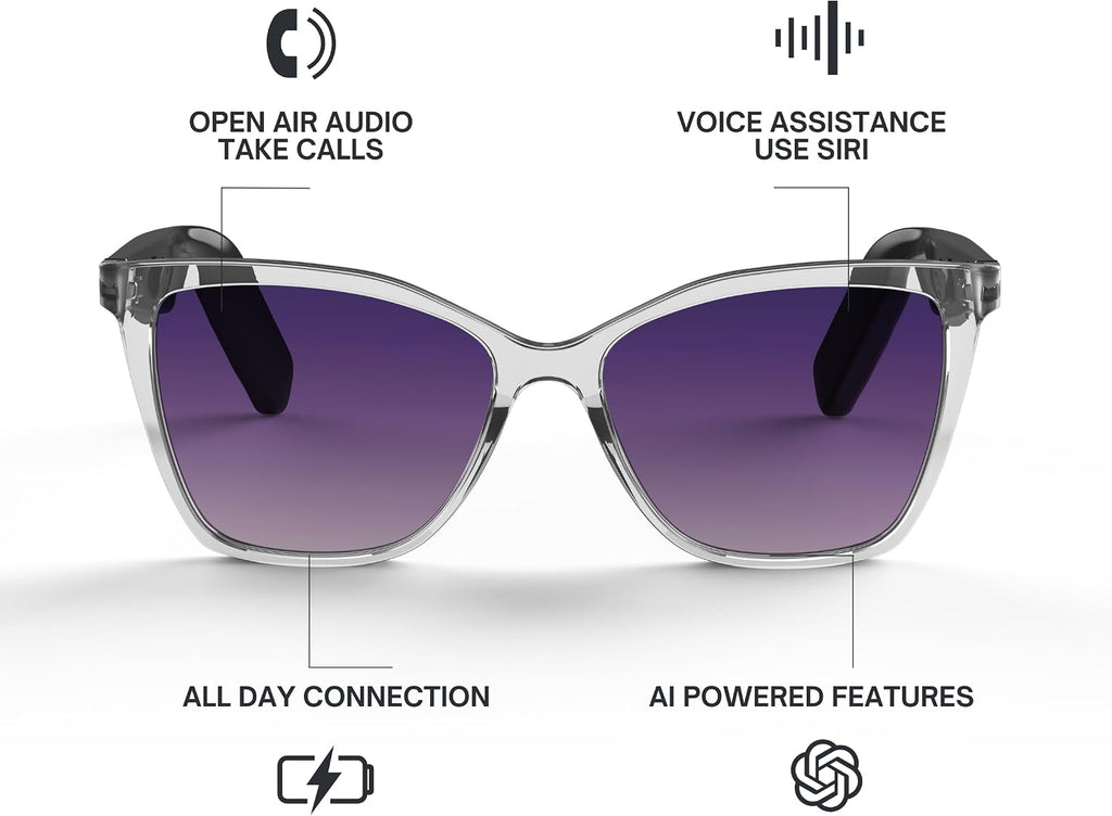Lucyd Lyte Moonrise Smart Audio Glasses for Women, Open-Ear, Polarized