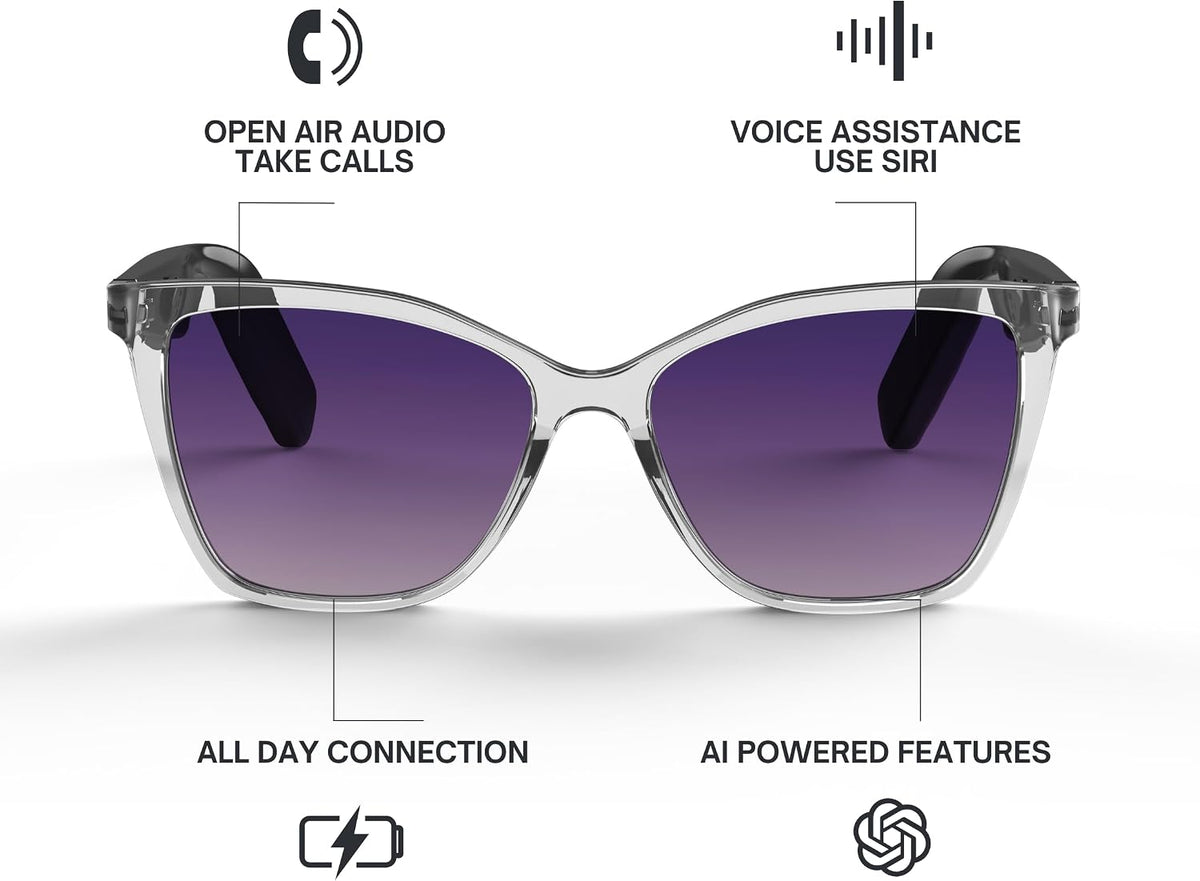 Lucyd Lyte Moonrise Smart Audio Glasses for Women, Open-Ear, Polarized