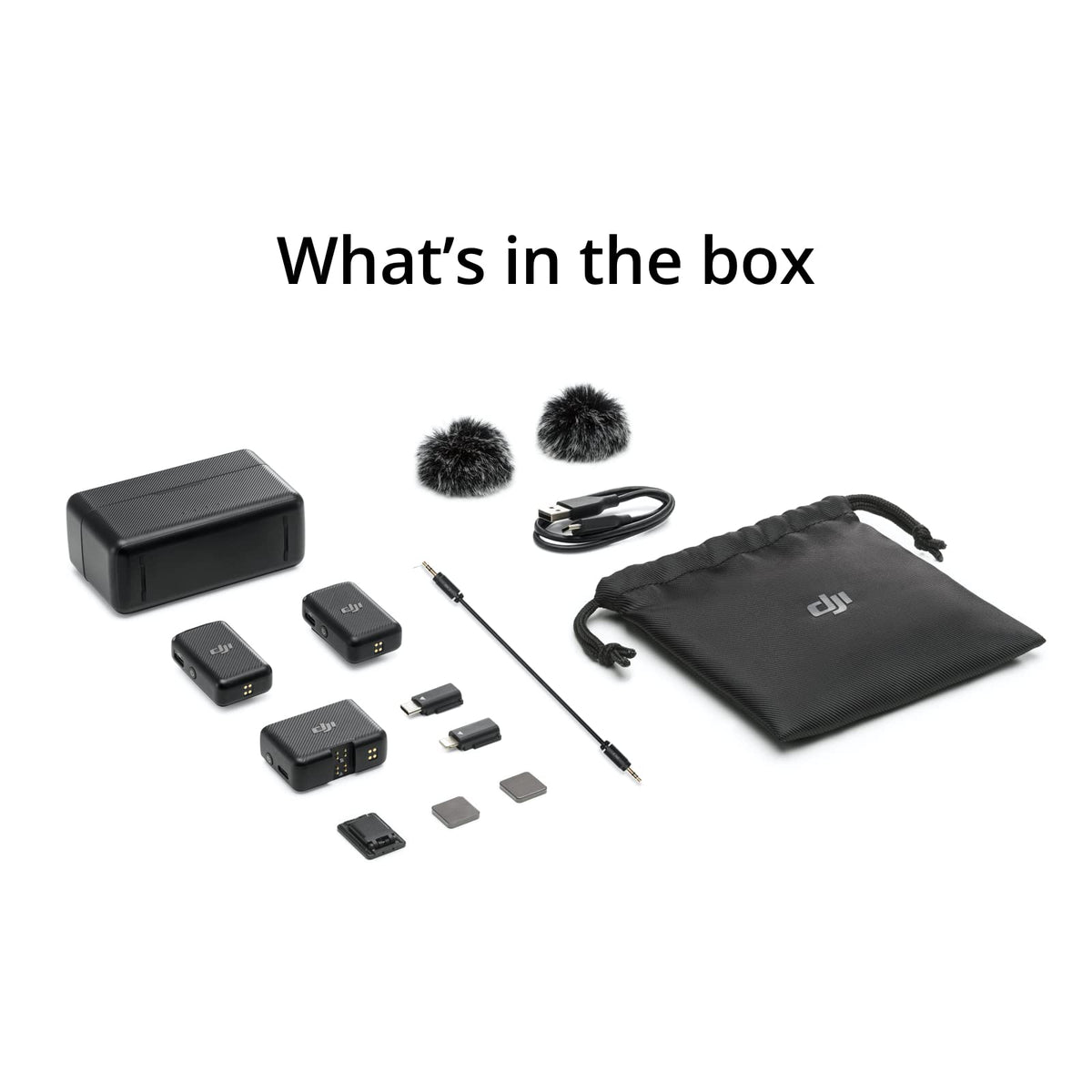 DJI Mic Mini Combo + Silicone Case + Colorful Wind Muff + Selfie Light