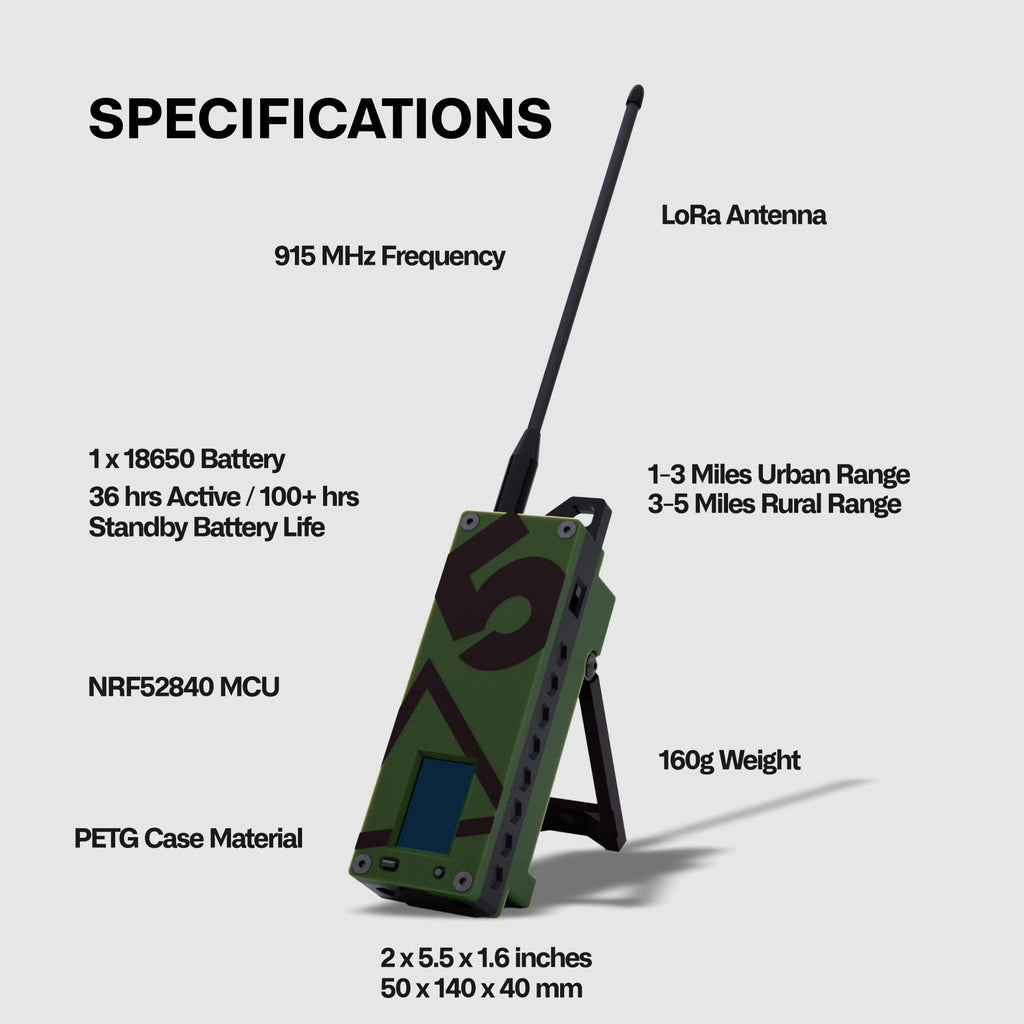 Trekker Delta Off-Grid LoRa GPS Radio, ATAK Meshtastic Communicator