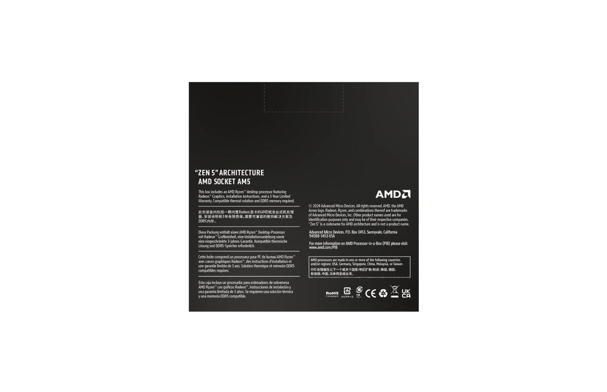 AMD Ryzenâ¢ 7 9700X 8-Core, 16-Thread Unlocked Desktop Processor