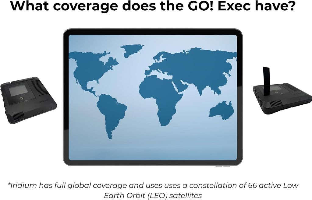 Iridium GO! Exec Satellite WiFi Hotspot - Voice, Messaging, Data | Portable | Secure Global Connectivity | Carry Case Included