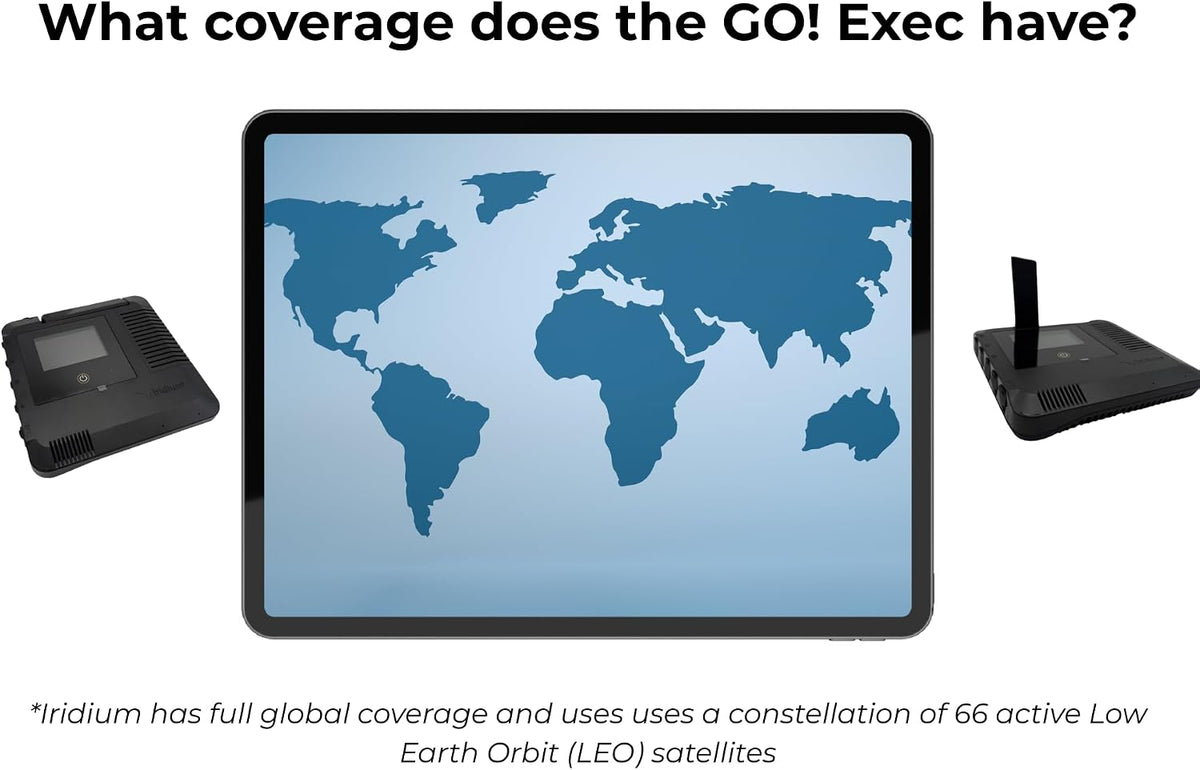 Iridium GO! Exec Satellite WiFi Hotspot - Voice, Messaging, Data | Portable | Secure Global Connectivity | Carry Case Included