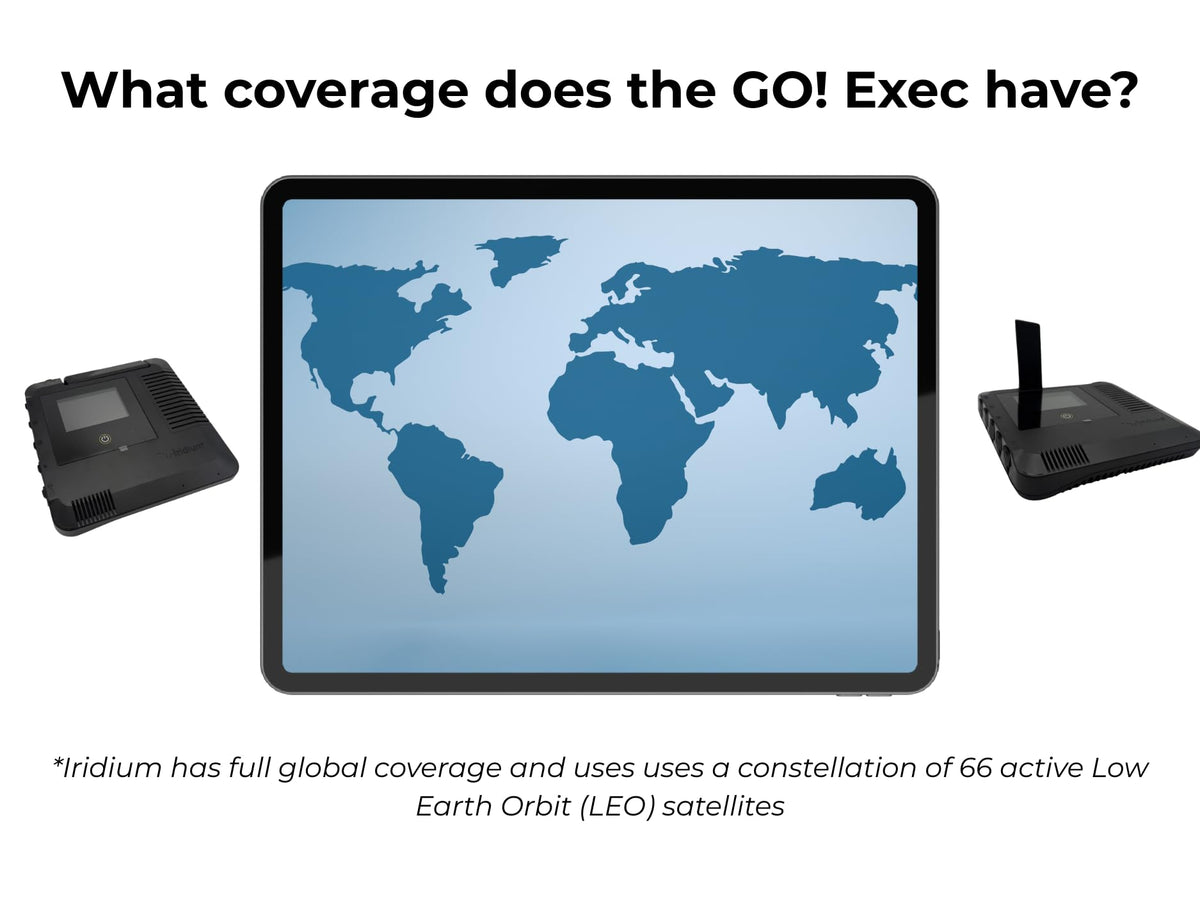 Iridium GO! Exec Satellite WiFi Hotspot - Voice, Messaging, Data | Portable | Secure Global Connectivity | Carry Case Included