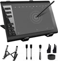 Graphics Drawing Tablet with Stand,10x6 Inch Drawing Tablet with 8192 Level Pen,12 Hot Keys,Digital Drawing Pad Compatible with PC/Mac/Android for Painting,Design&Online Teach