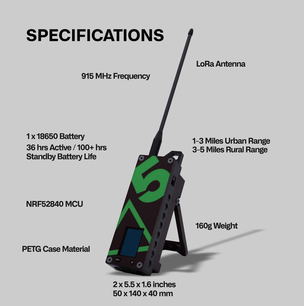 Trekker Delta Off-Grid LoRa GPS Radio, ATAK Meshtastic Communicator
