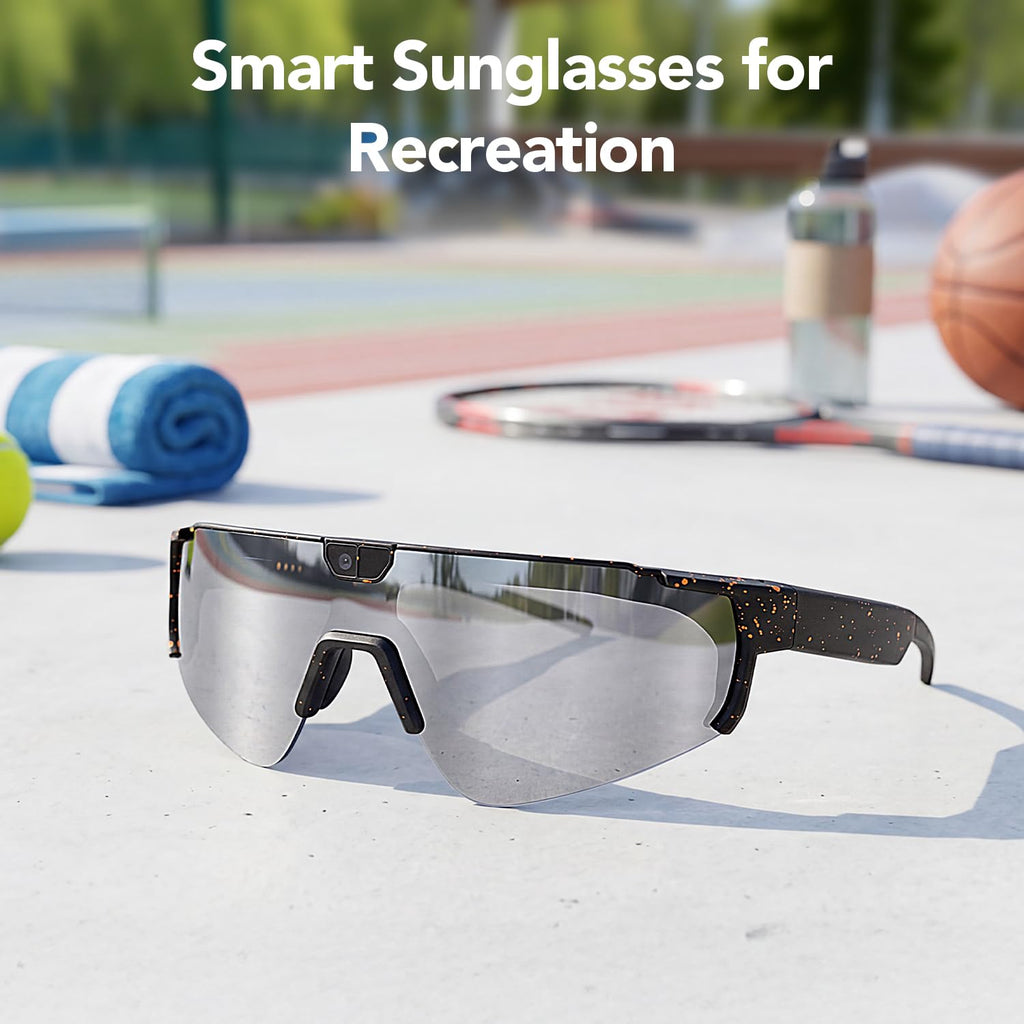 Sporty AI Bluetooth Smart Glasses with Camera for Cycling & Hiking Unisex