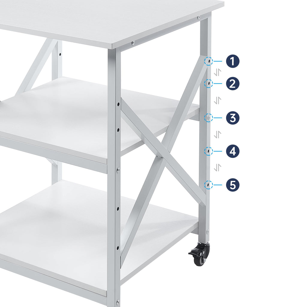 Fannova 23.6"x23.6"x30.1" Large Printer Stand with Adjustable Storage Shelf