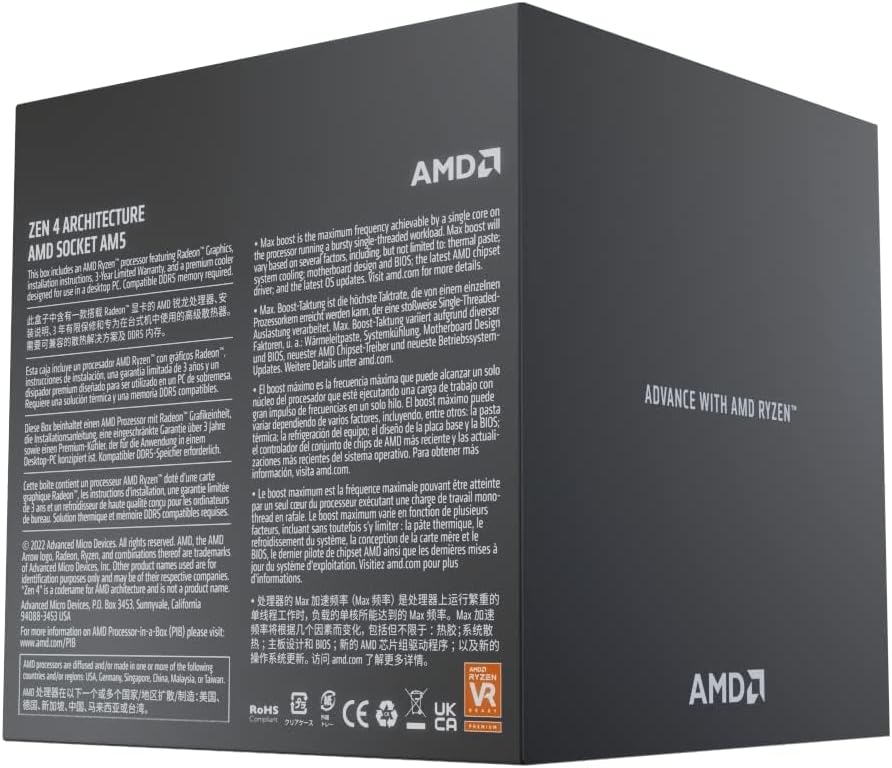 AMD Ryzen 7 7700 8-Core, 16-Thread Unlocked Desktop Processor
