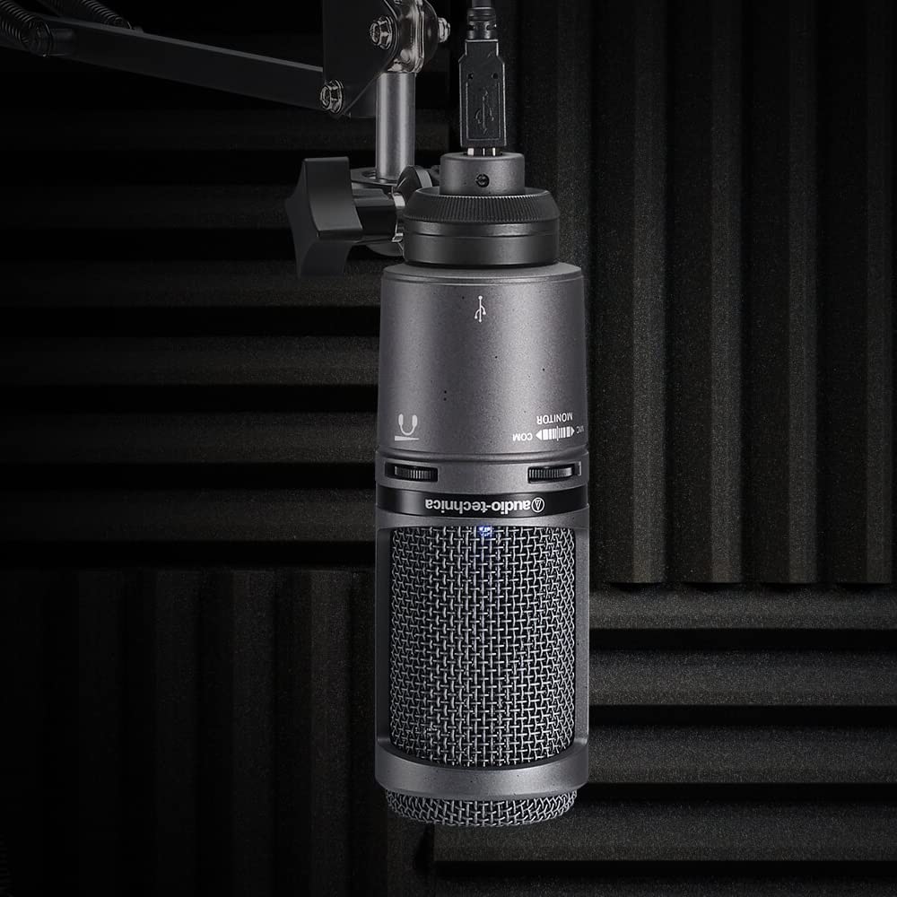 Audio-Technica AT2020 Cardioid Condenser Studio XLR Microphone, Ideal for Project/Home Studio Applications, Black
