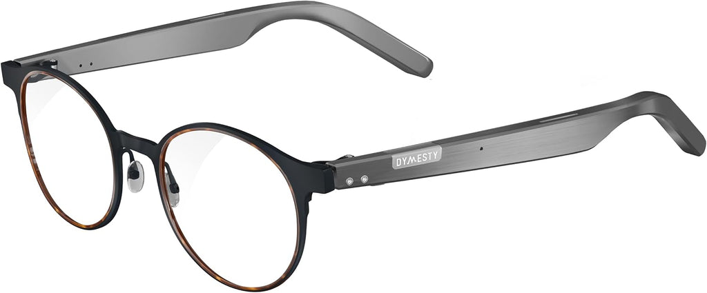 AI Smart Glasses with Real-Time Translation & Meeting Transcription Titanium Frame, Bluetooth Open-Ear Audio, Voice Recording, No Camera Privacy-First, ChatGPT & Gemini, 48H Battery,Black