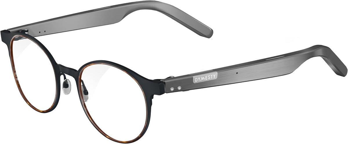 AI Smart Glasses with Real-Time Translation & Meeting Transcription Titanium Frame, Bluetooth Open-Ear Audio, Voice Recording, No Camera Privacy-First, ChatGPT & Gemini, 48H Battery,Black